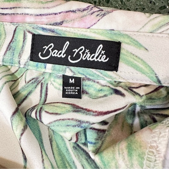 Bad Birdie Men's Golf Polo Shirt Incognito All Over Palm Leaf Print Size Med EUC - Picture 8 of 9